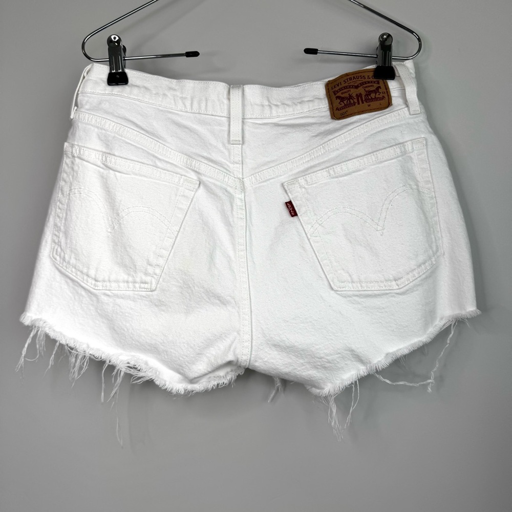 Levi’s 501 White Cut Off Shorts Denim Women’s Size 30” - Picture 5 of 14